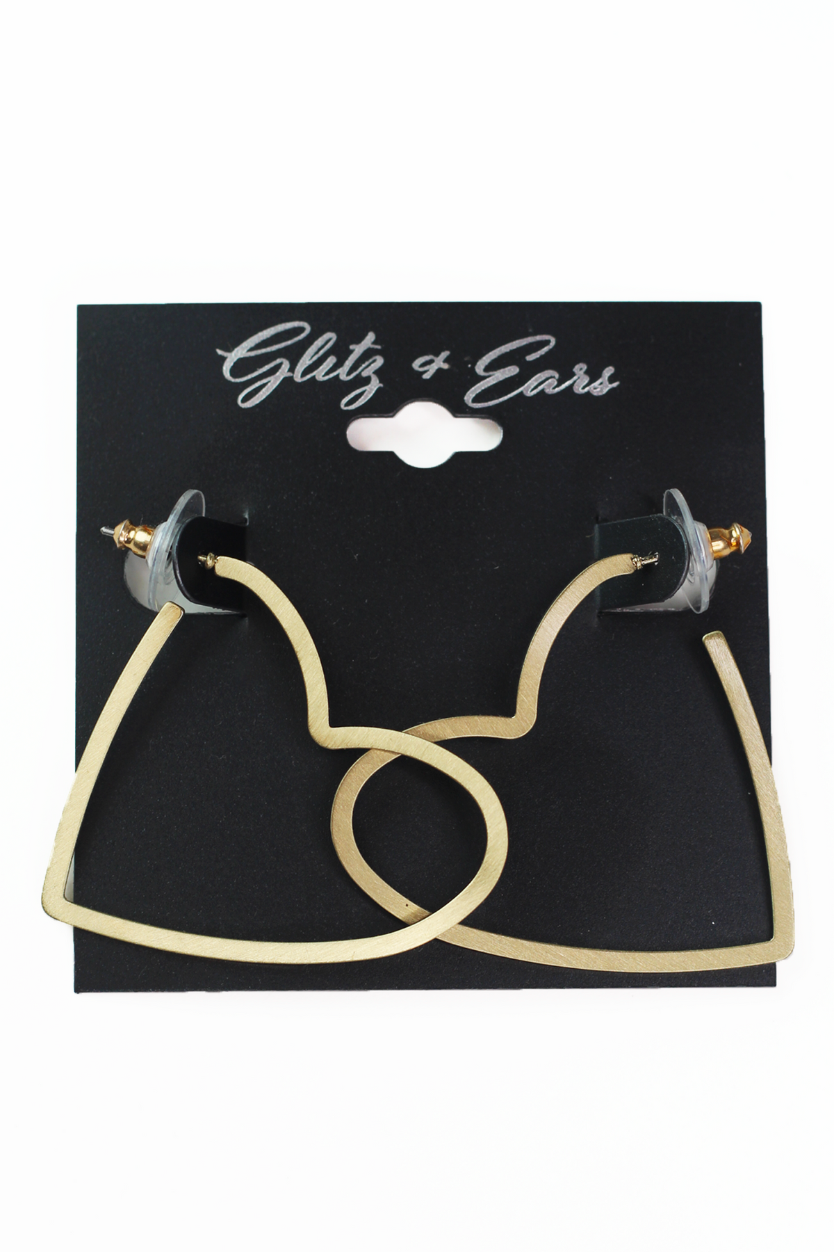 Flat Metal Sideway Open Heart Hoop