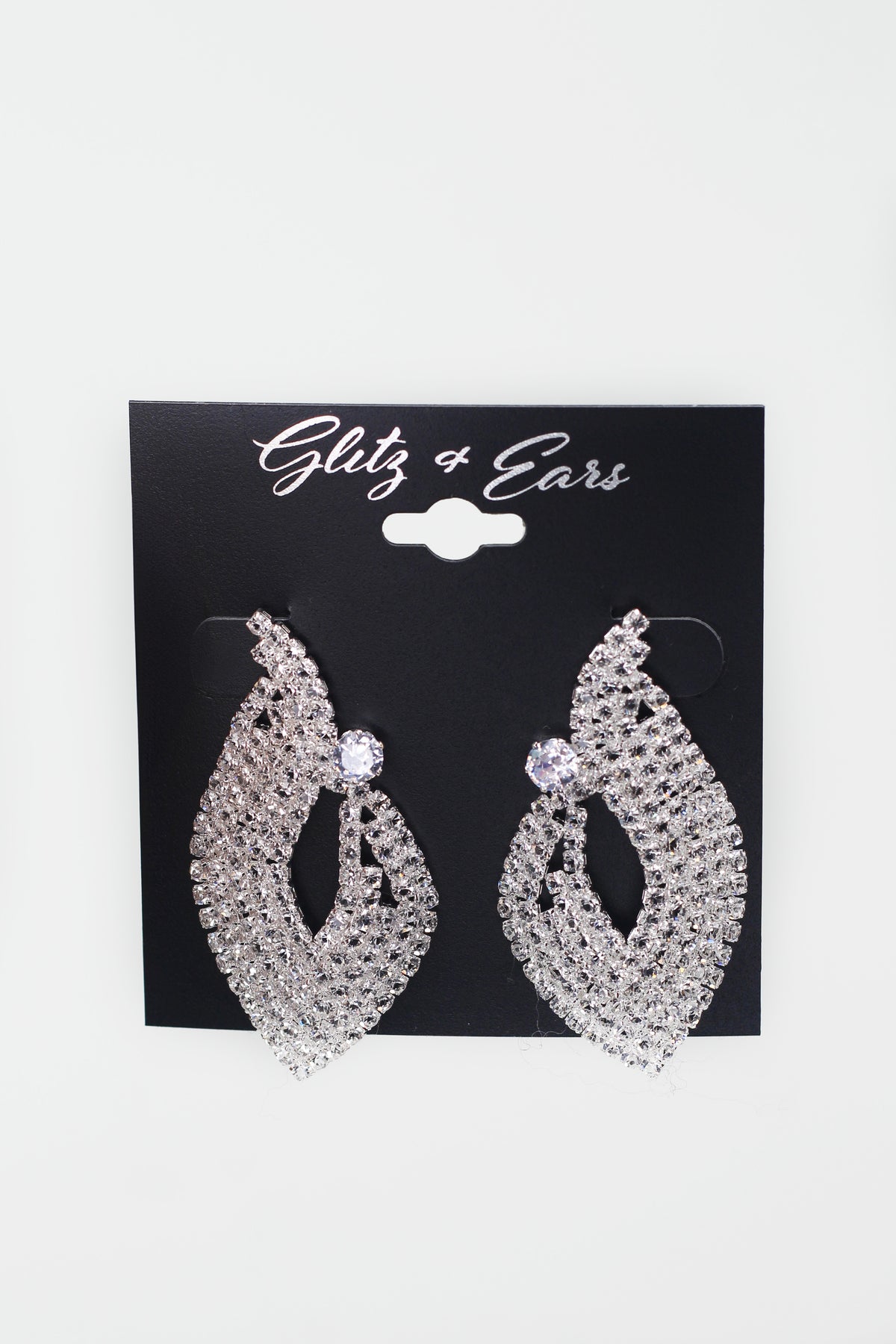 Thick Rhinestone Point Stone Side Earring