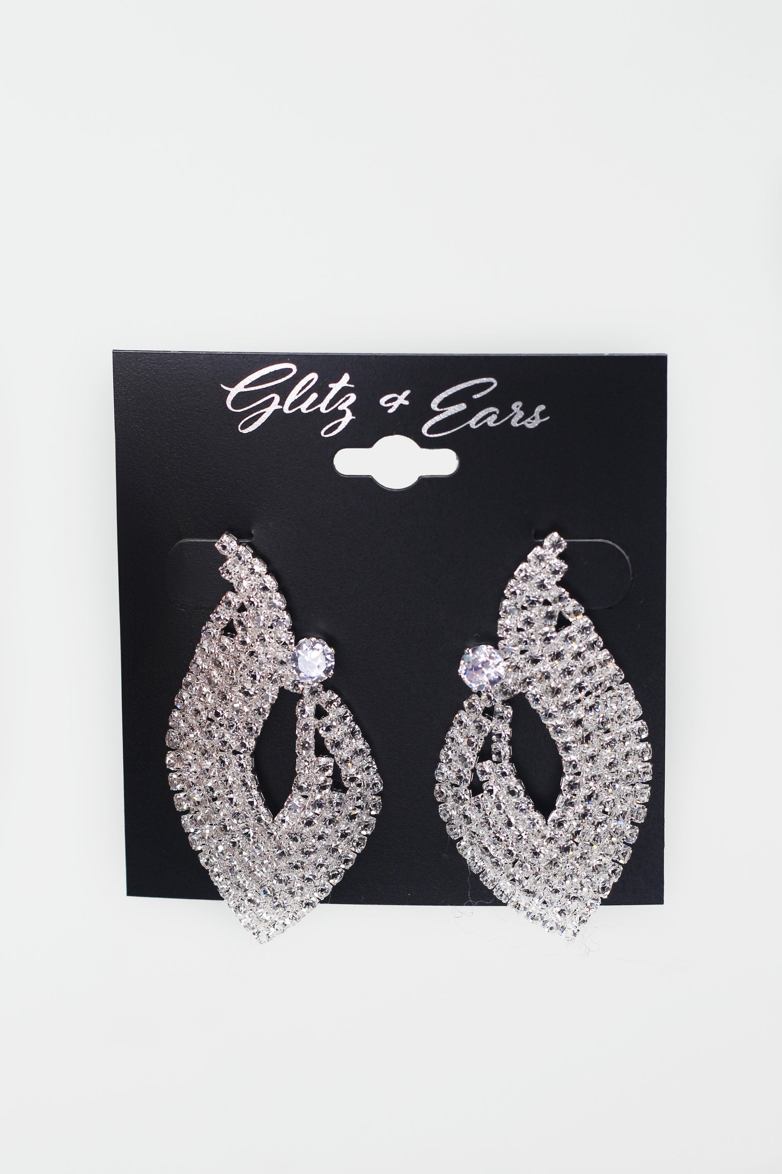 Thick Rhinestone Point Stone Side Earring