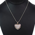 Braid Trim Rhinestone Middle Thick Heart Necklace