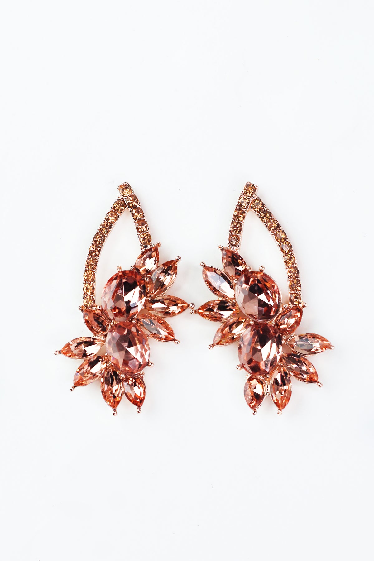 Open Point Almond &amp; Oval Cluster Side Earring
