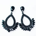 Large Open Teardrop Almond Bottom Trim Earring