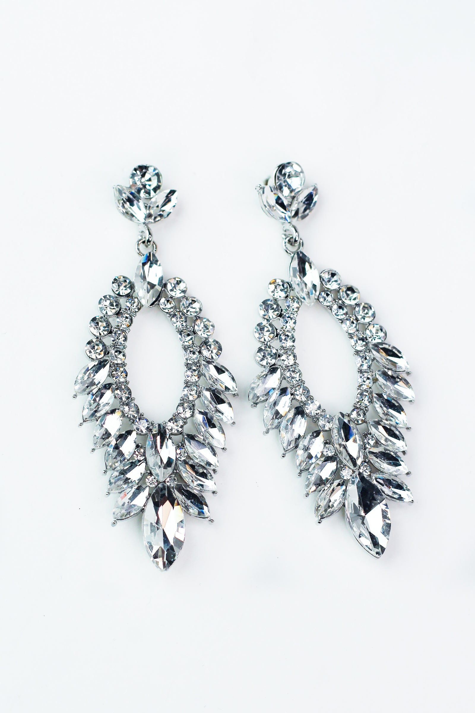 Open Almond & Almond Stone Trim Point Earring