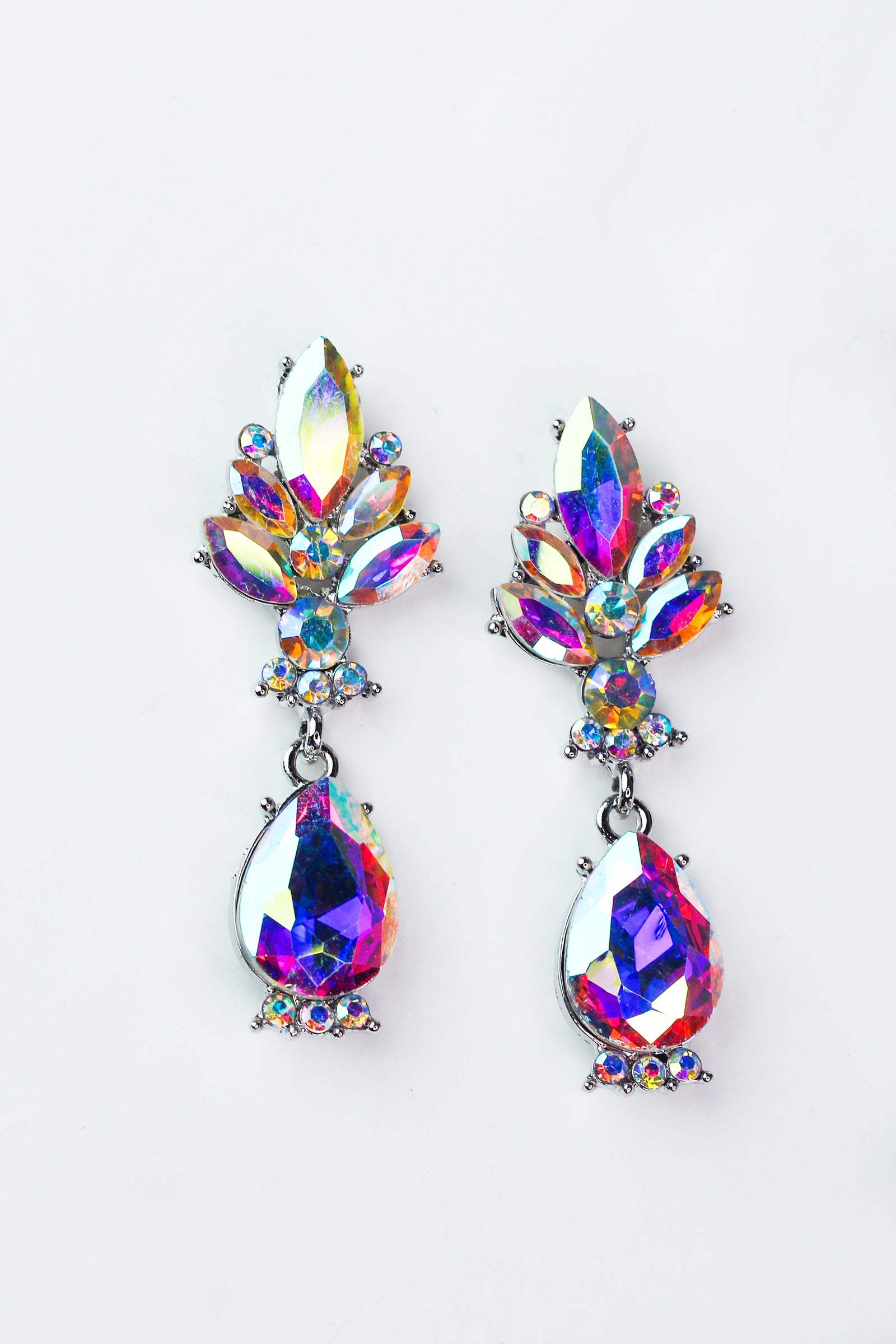 Almond Cluster Top Teardrop Dangle Earring