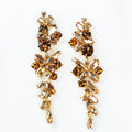 Small Different Shape Stone Clusters Long Earring