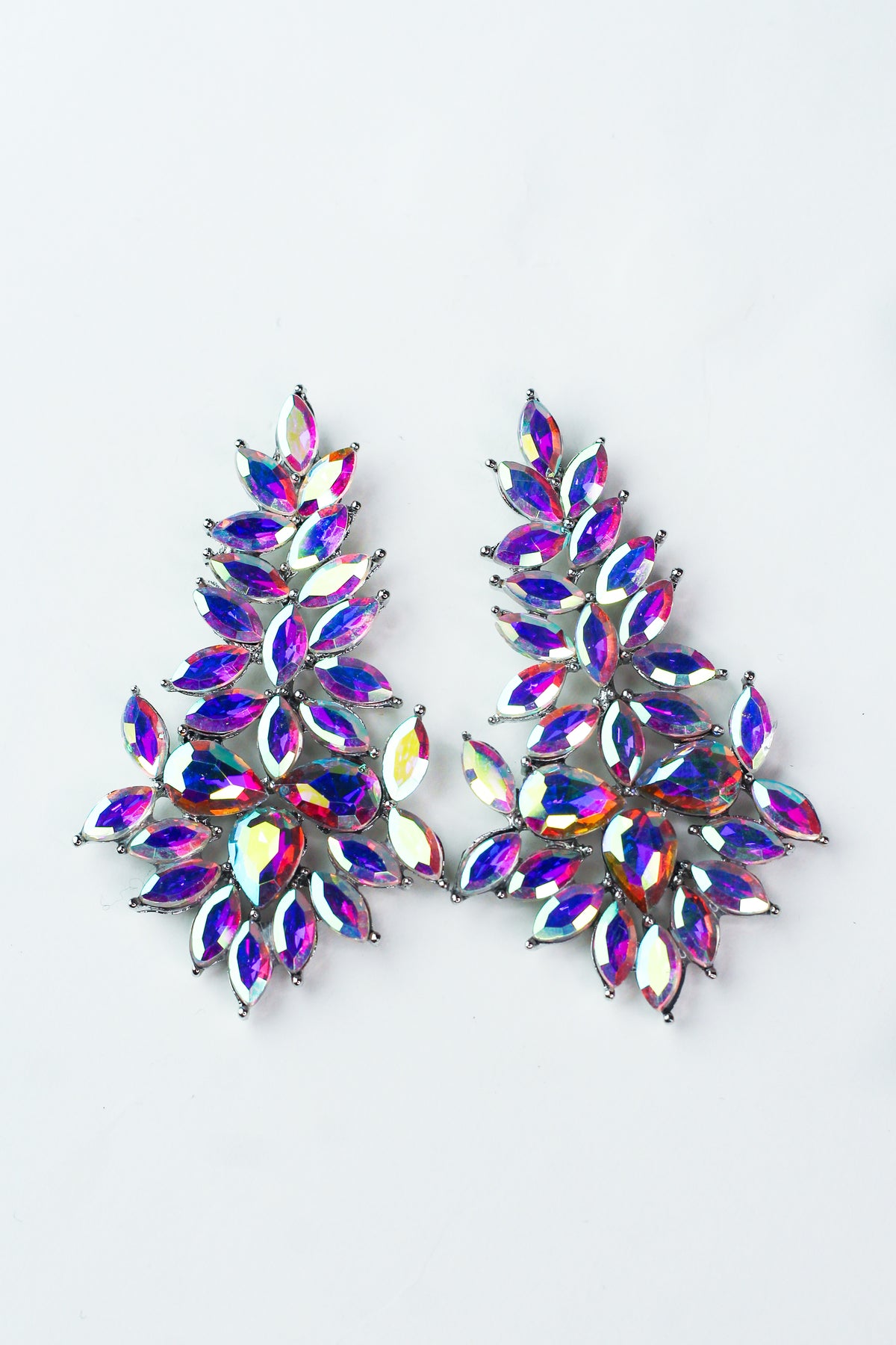 Almond Cluster Top Teardrop Cluster Bottom Earring
