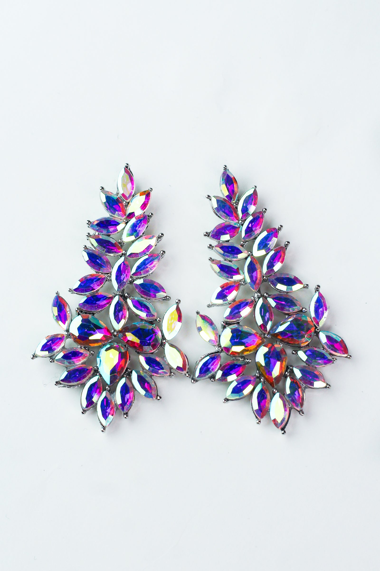 Almond Cluster Top Teardrop Cluster Bottom Earring