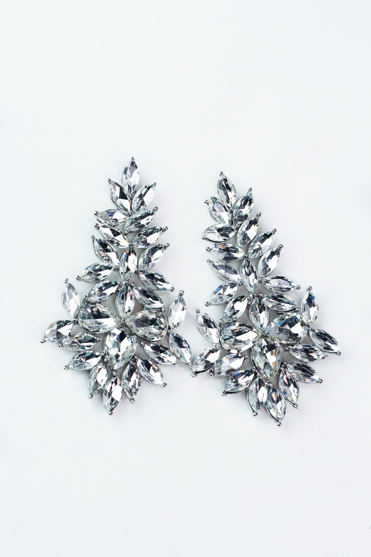 Almond Cluster Top Teardrop Cluster Bottom Earring