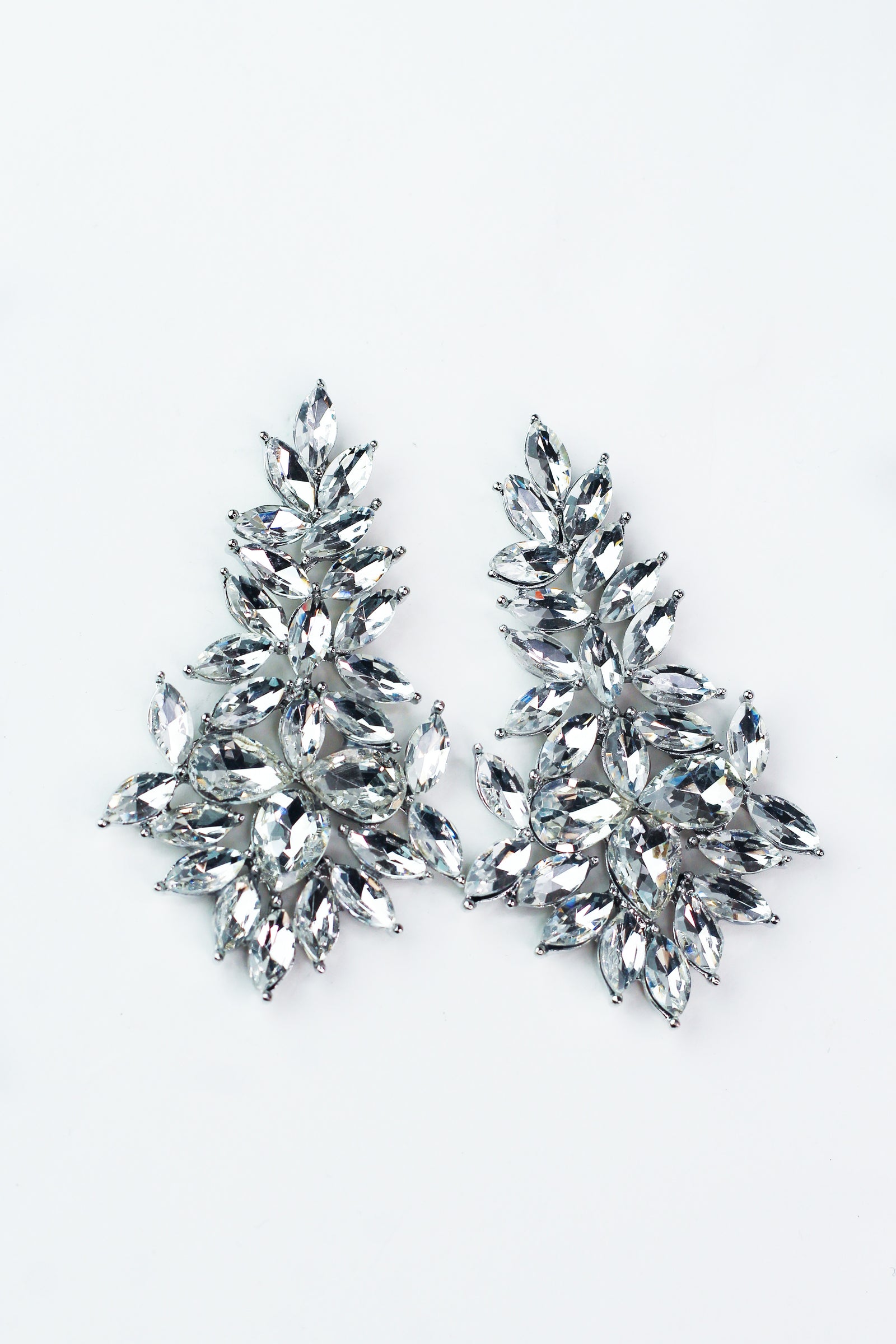 Almond Cluster Top Teardrop Cluster Bottom Earring