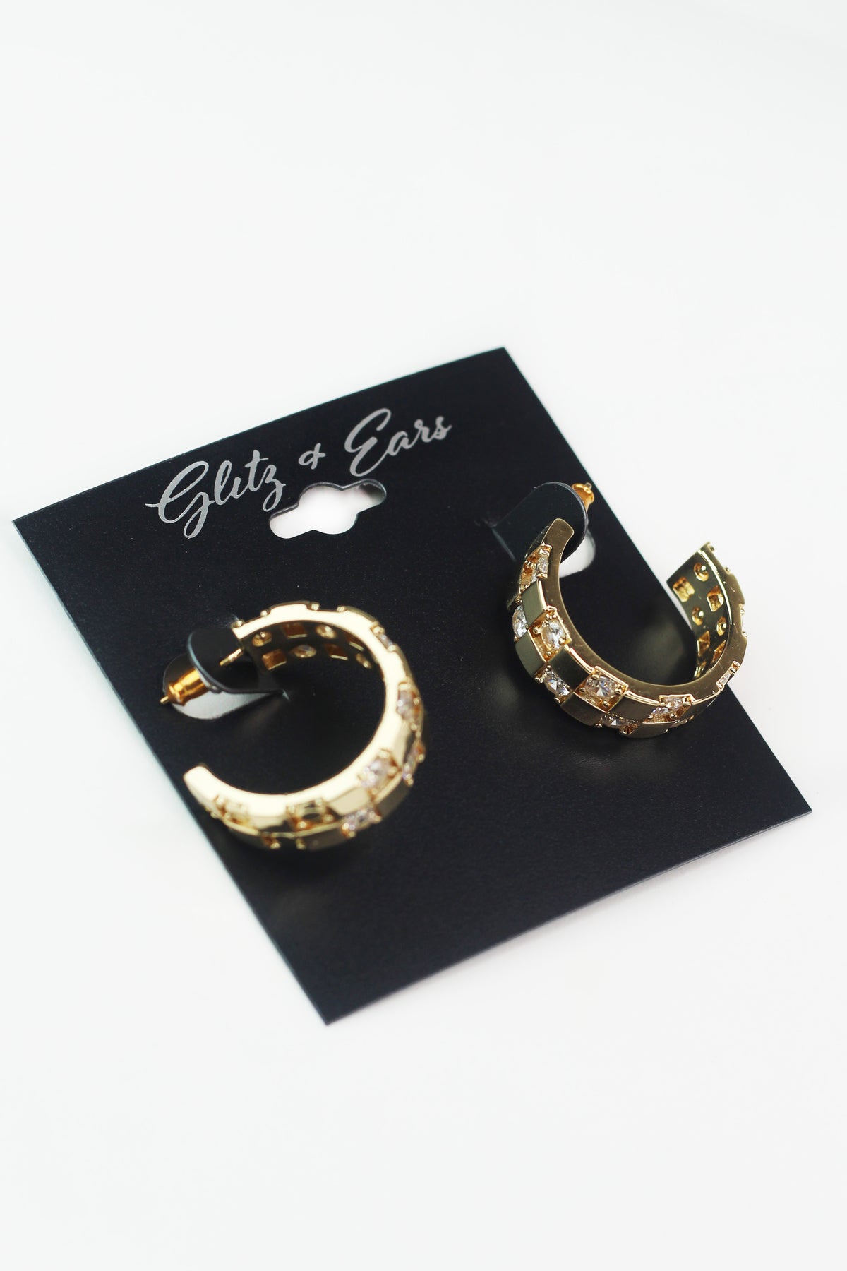 Checker Rhinestone Earring