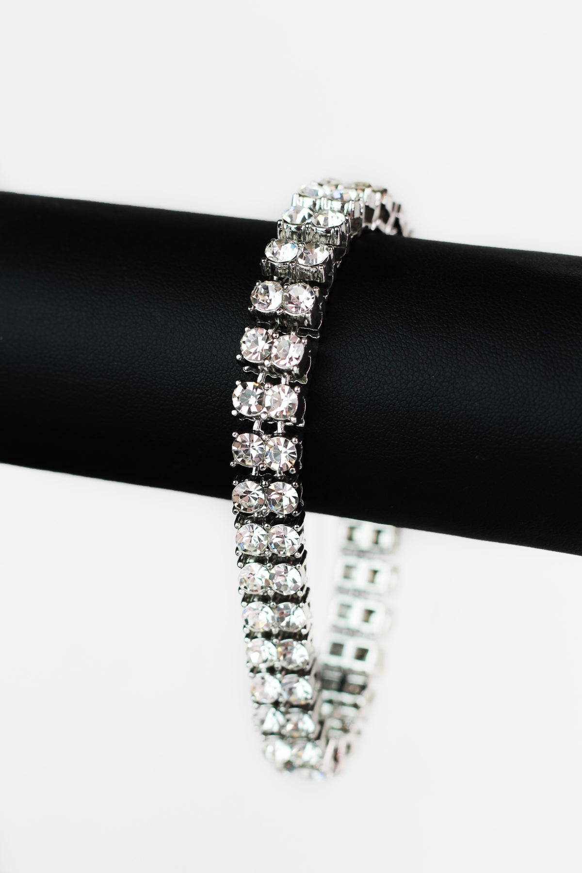 Thick 2 Row Rhinestone Bracelet