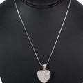 Hollow Design Rhinestone Heart Pendant Necklace