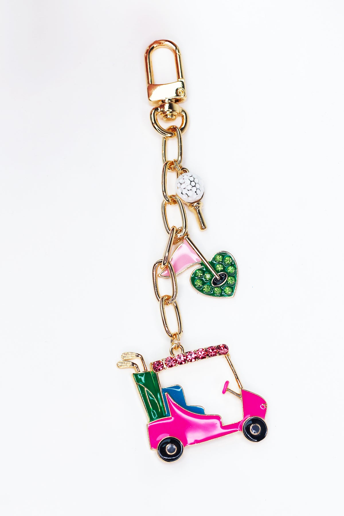 Dangling Golf Cart Purse Charm/Key Chain