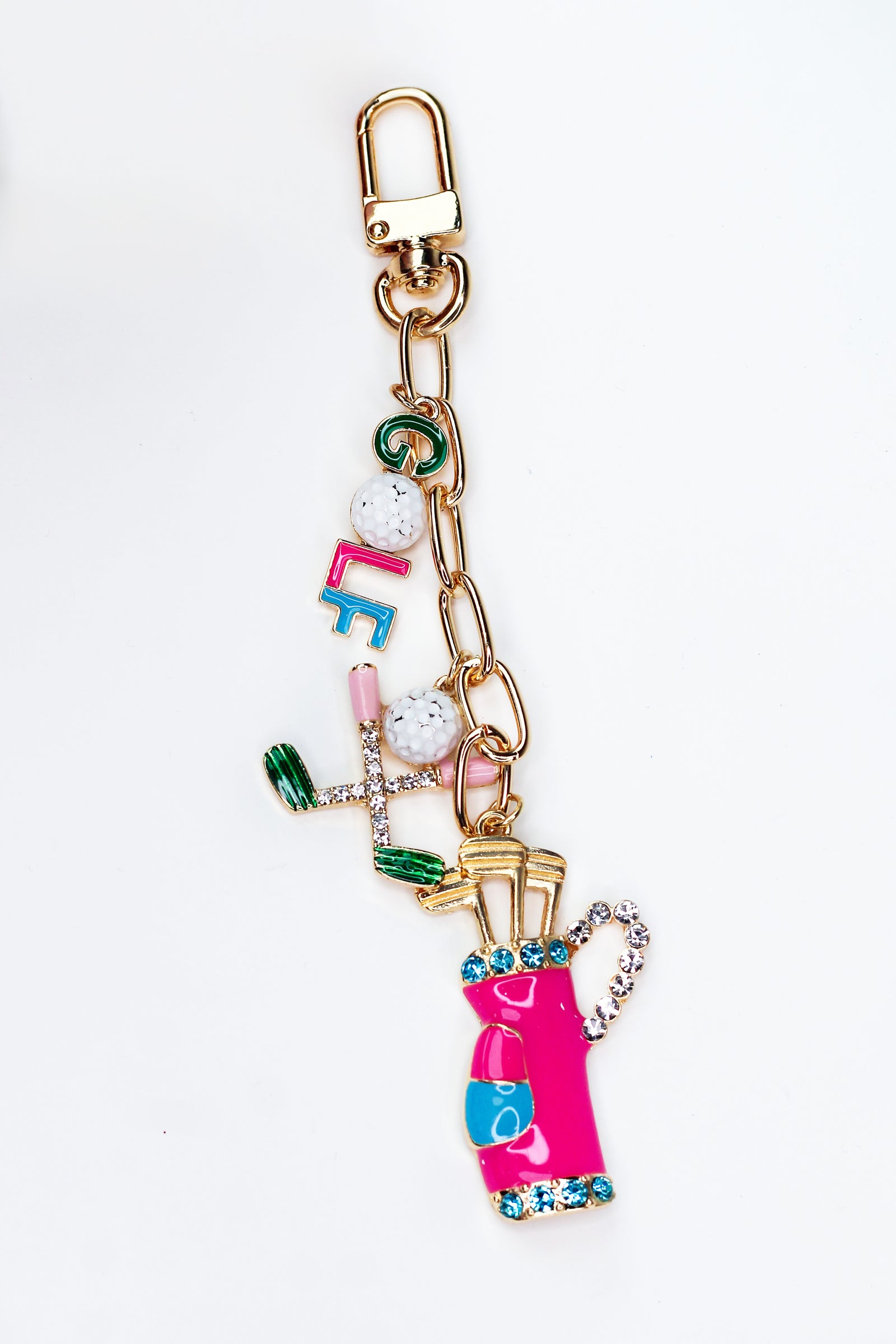 Dangling Golf Clubs Purse Charm/Key Chain