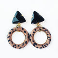 Triangle Rhinestone Drop Hoop Earrings