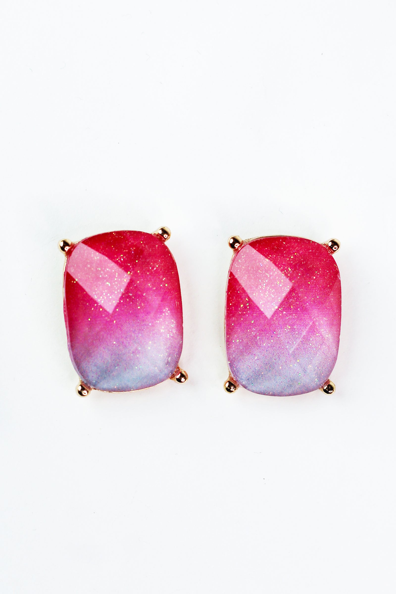 Rectangle Ombre Stone Stud
