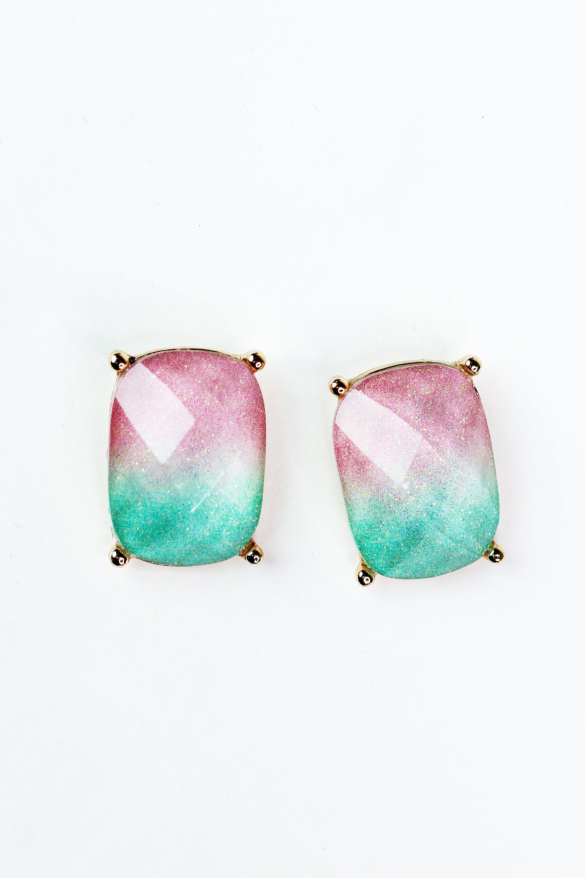 Rectangle Ombre Stone Stud