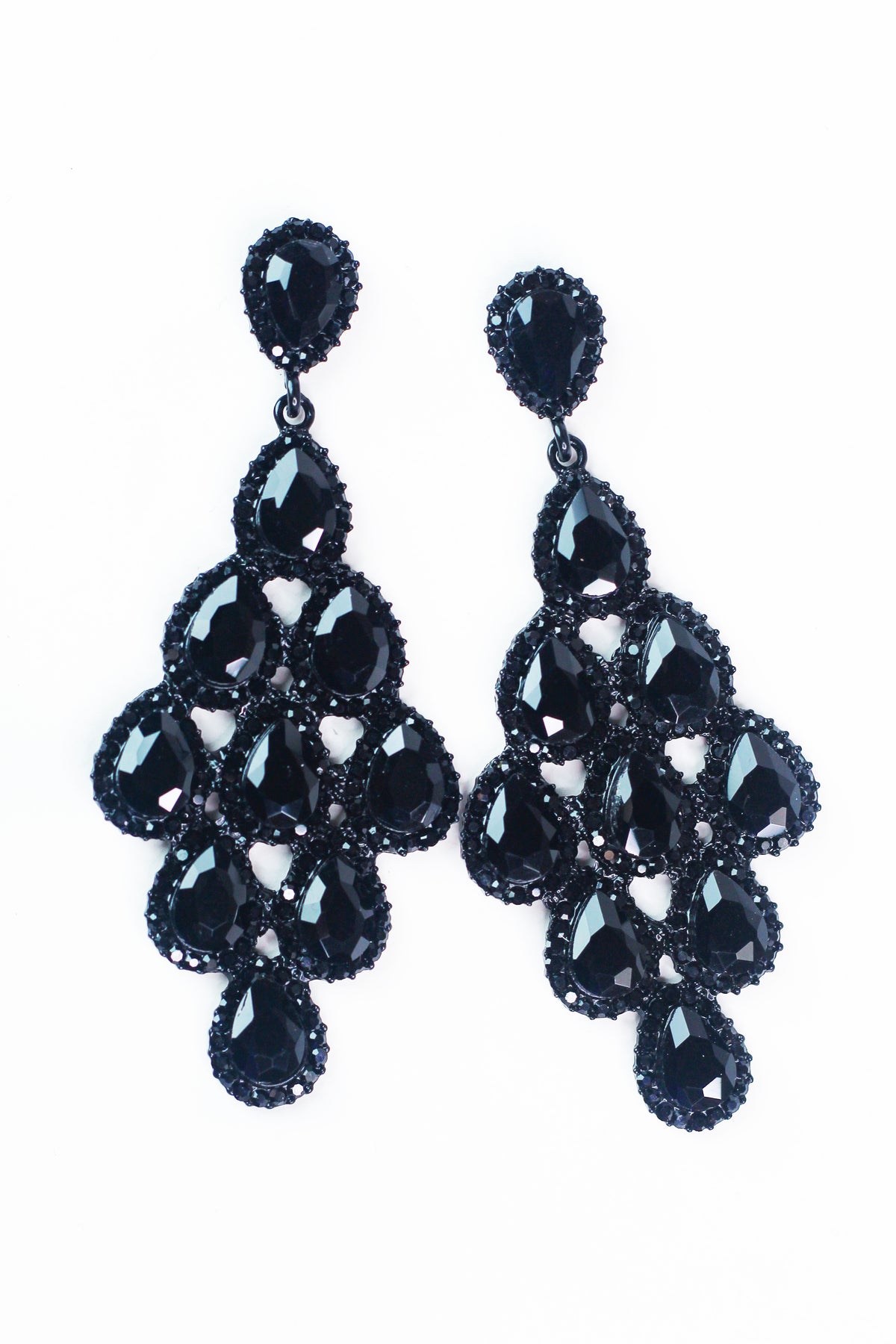 Rhinestone Teardrop Chandelier Earrings