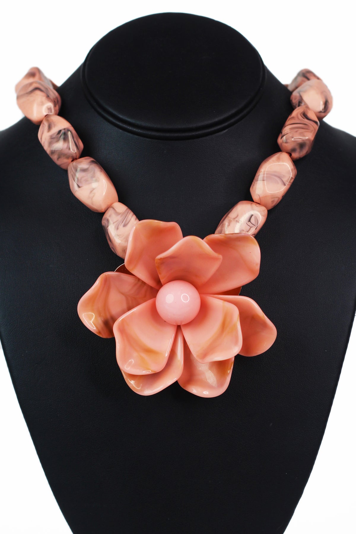 Beaded Floral Pendant Statement Necklace