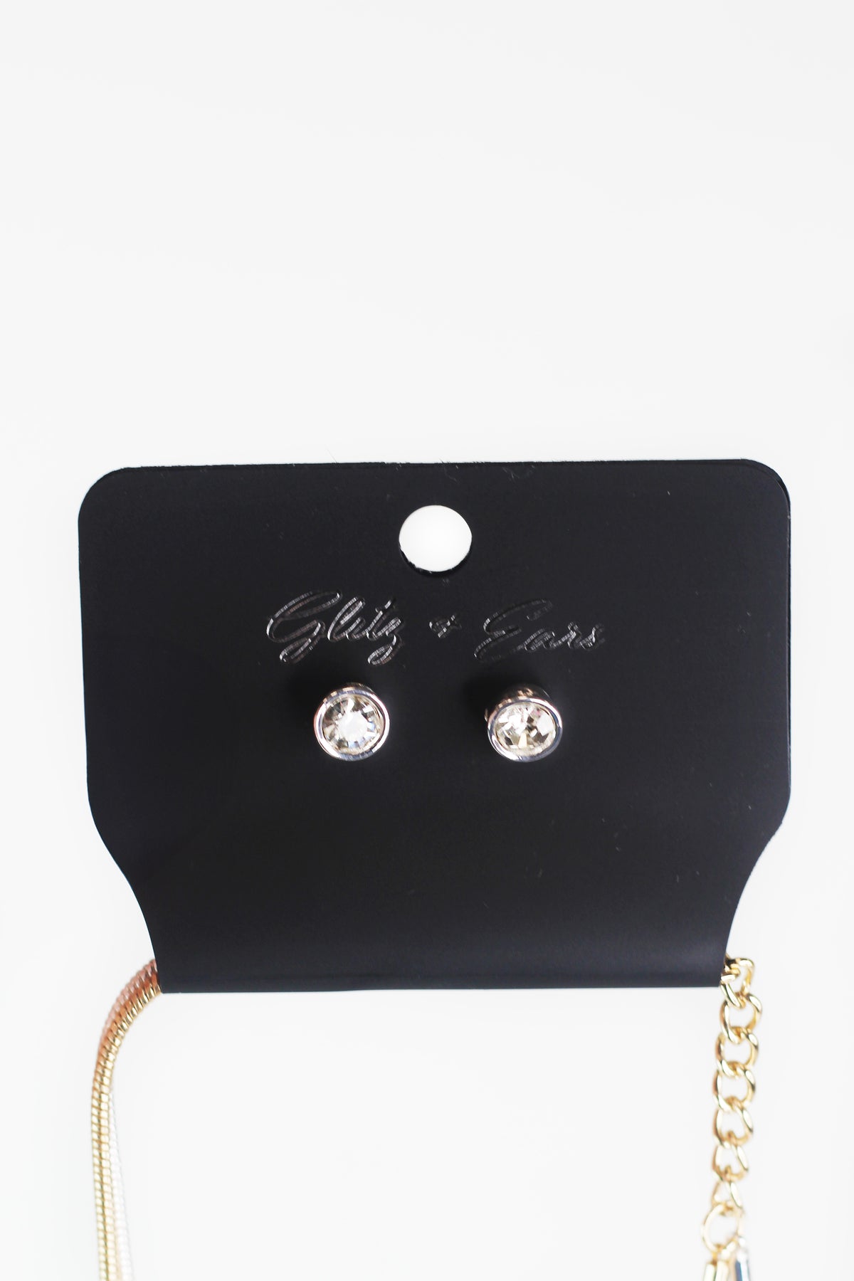 2 Tone Metal Rhinestone Statement Necklace