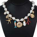 Pearl Sea Life Charm Statement Necklace