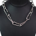 Hammered Textured Chunky Metal Statement Necklace
