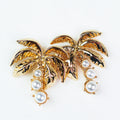 Palm Tree Pearl Earrings