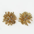 Flower Motif Rhinestone Earrings