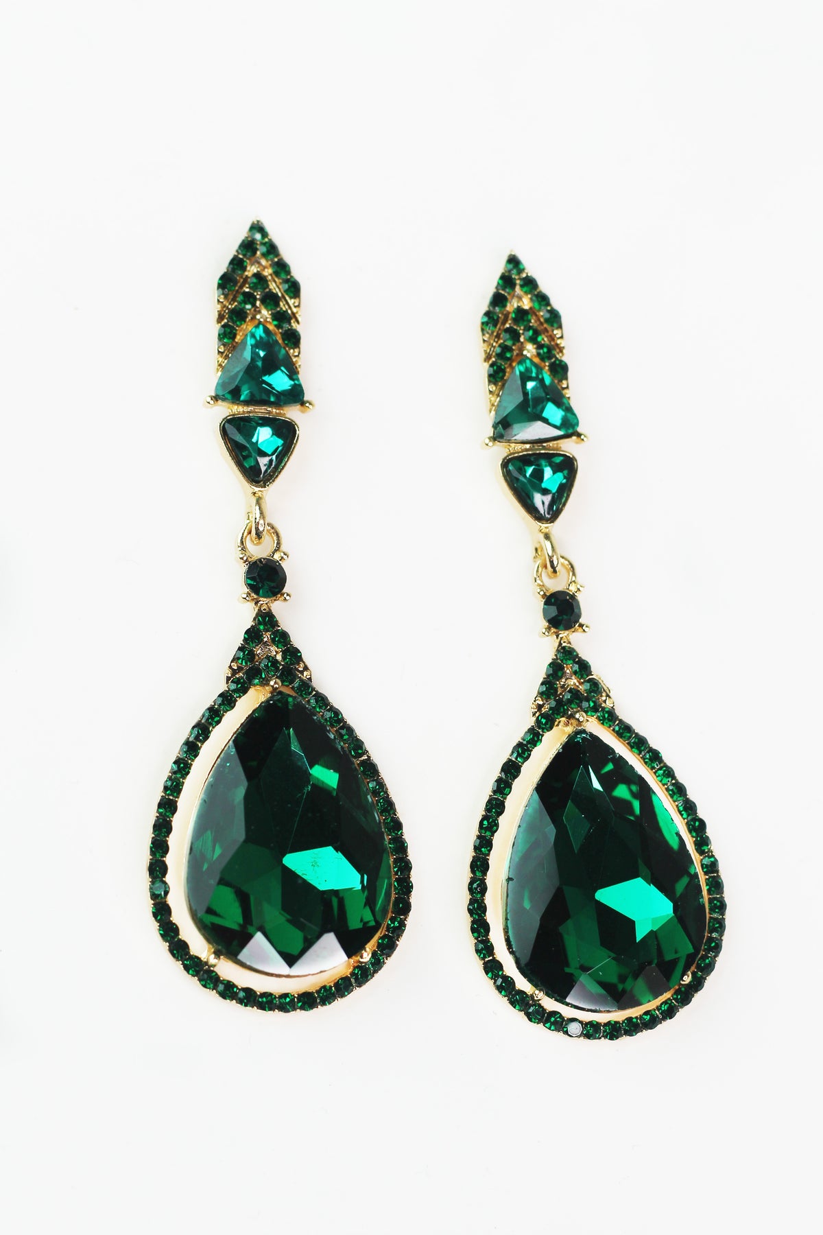 Rhinestone Teardrop Arrow Up Earrings