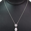 Almond Flower & Teardrop Dangle Necklace