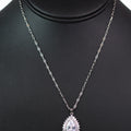 Two Row Trim Teardrop Pendant Necklace