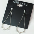 Three Upside Triangle Open Ball Earring