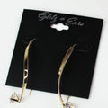 Metal Swirl Bar Stone End Earring
