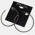 Thin Rhinestone Outside Open Back Large Hoop