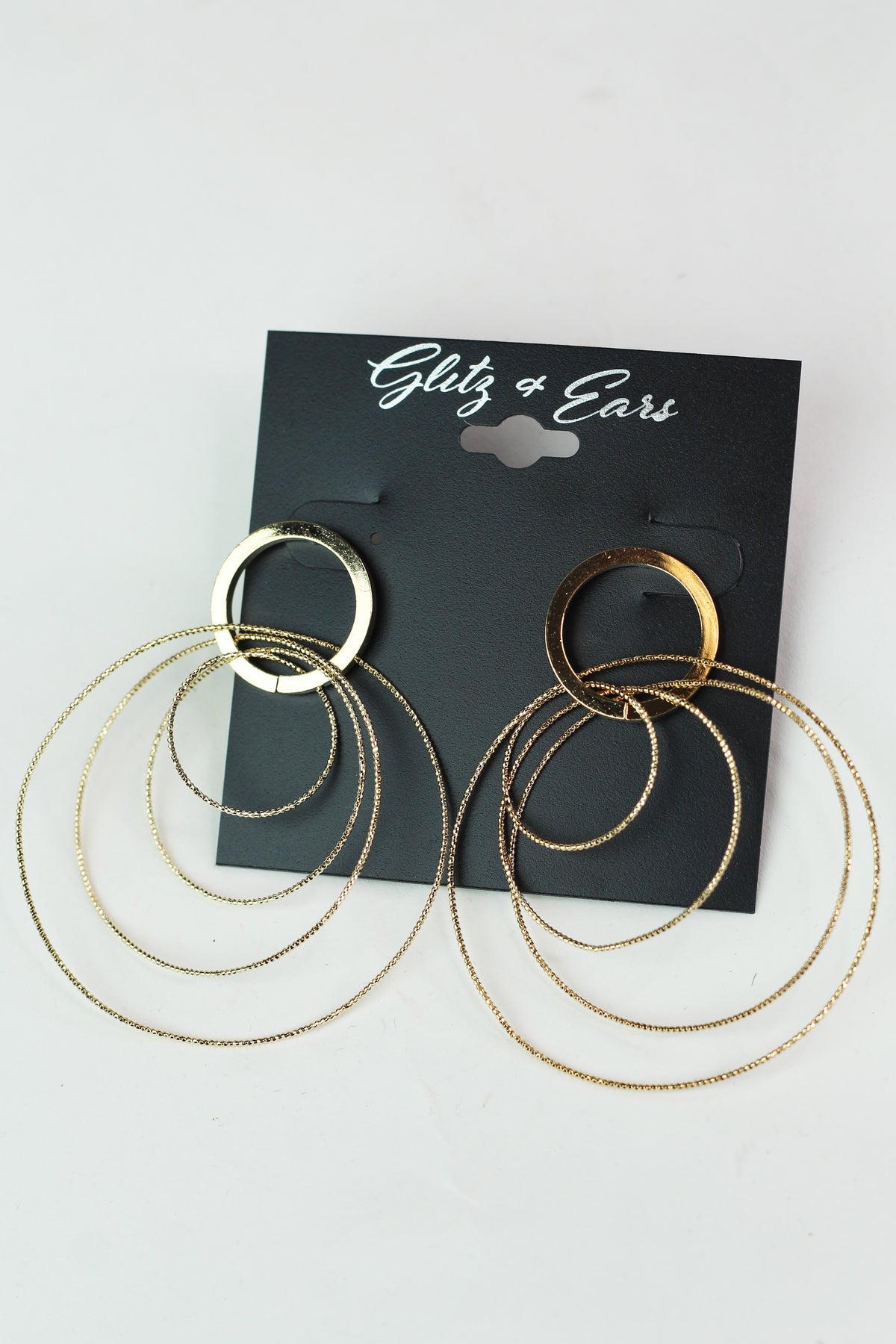 Circle Post Open Textured Circles Earring