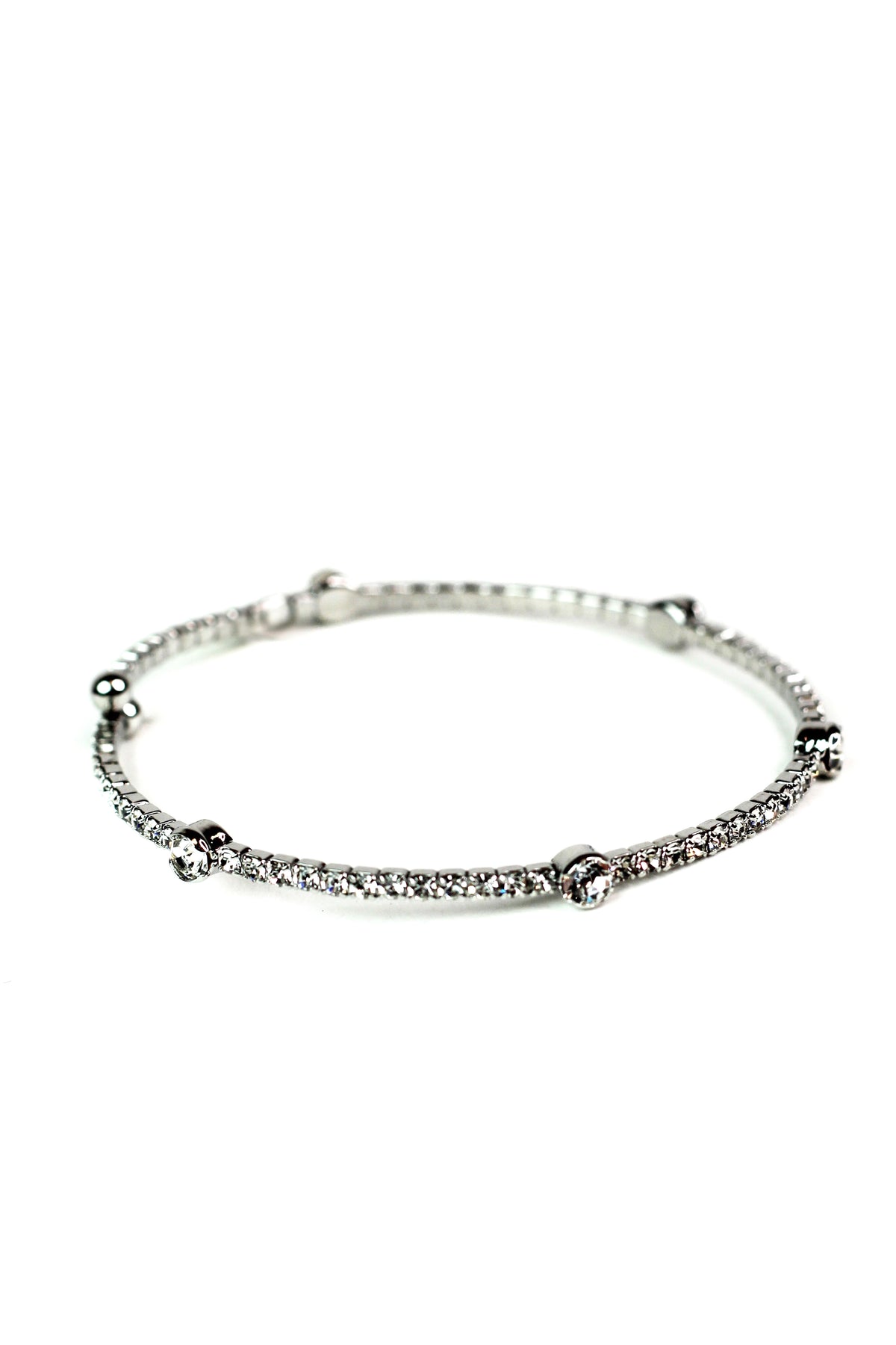 Thin Strand Spaced Larger Stone Bracelet