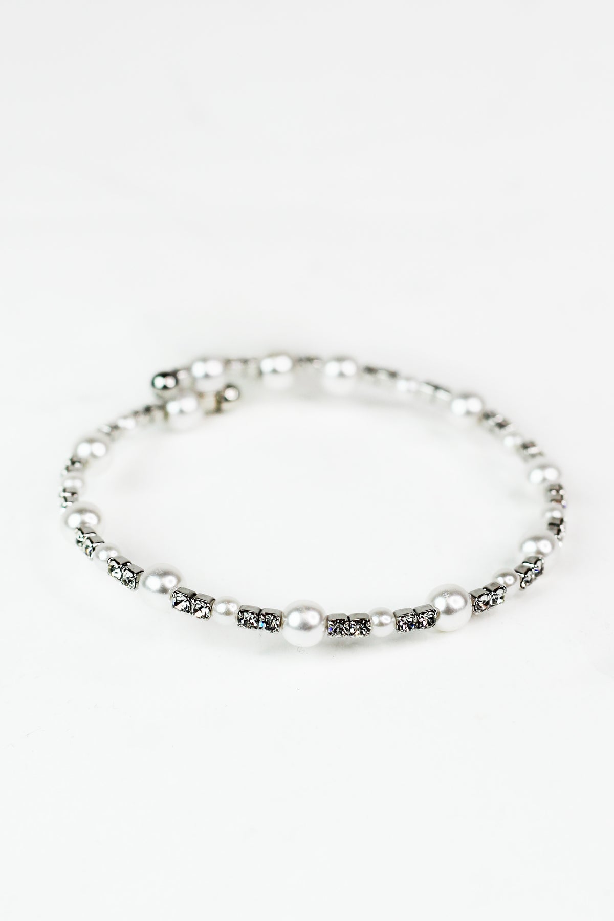 Small Stones &amp; Pearl Alternate Strand Bracelet