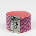 Wide Rhinestone Twist Lock Bracelet