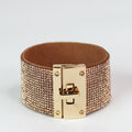 Wide Rhinestone Twist Lock Bracelet