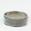Thick All Rhinestone Metal Trim Bangle