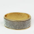 Thick All Rhinestone Metal Trim Bangle