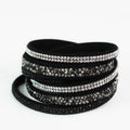 Tri-Tone Crushed Stone & Rhinestone Wrap Bracelet
