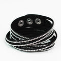 Spaced Five Rhinestone Row Wrap Bracelet