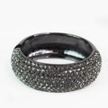 Wide Rhinestone Arch Top Metal Back Bracelet
