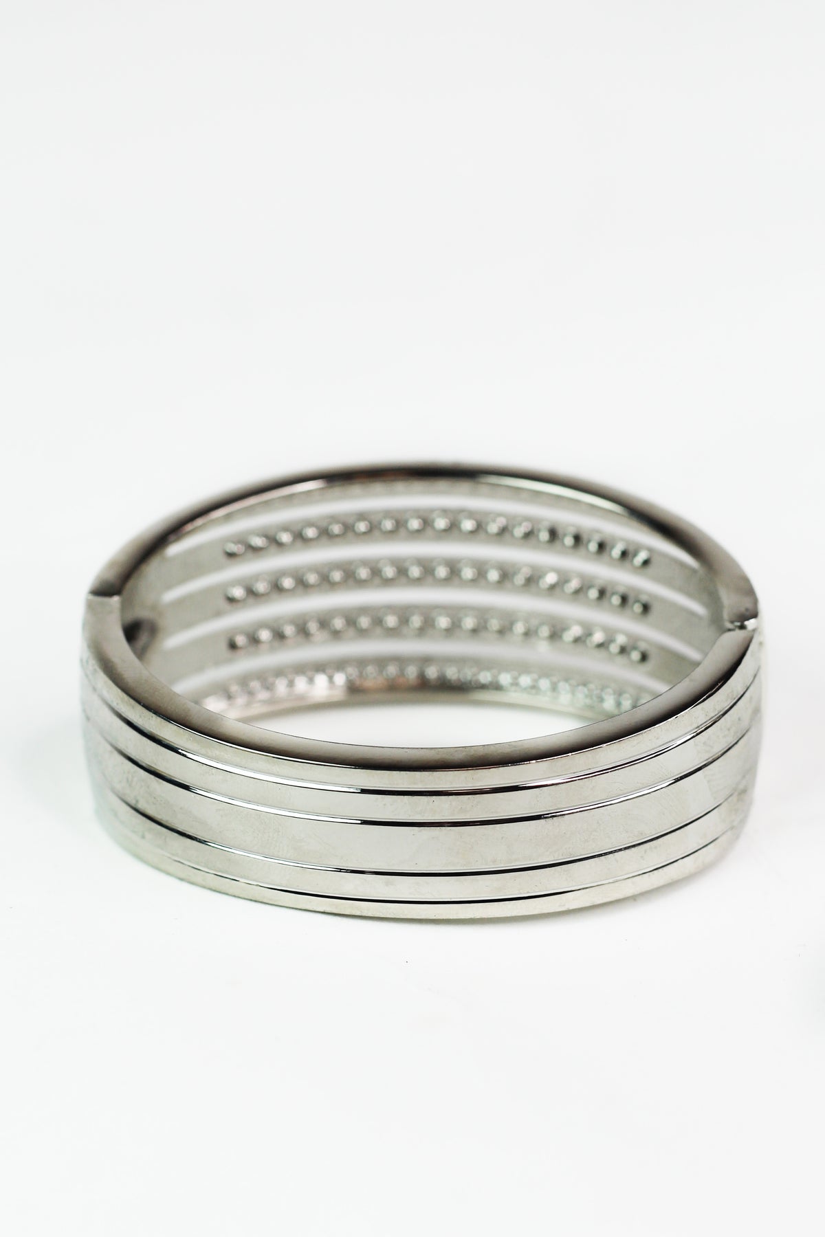 Spaced Five Row Wide Metal Bracelet