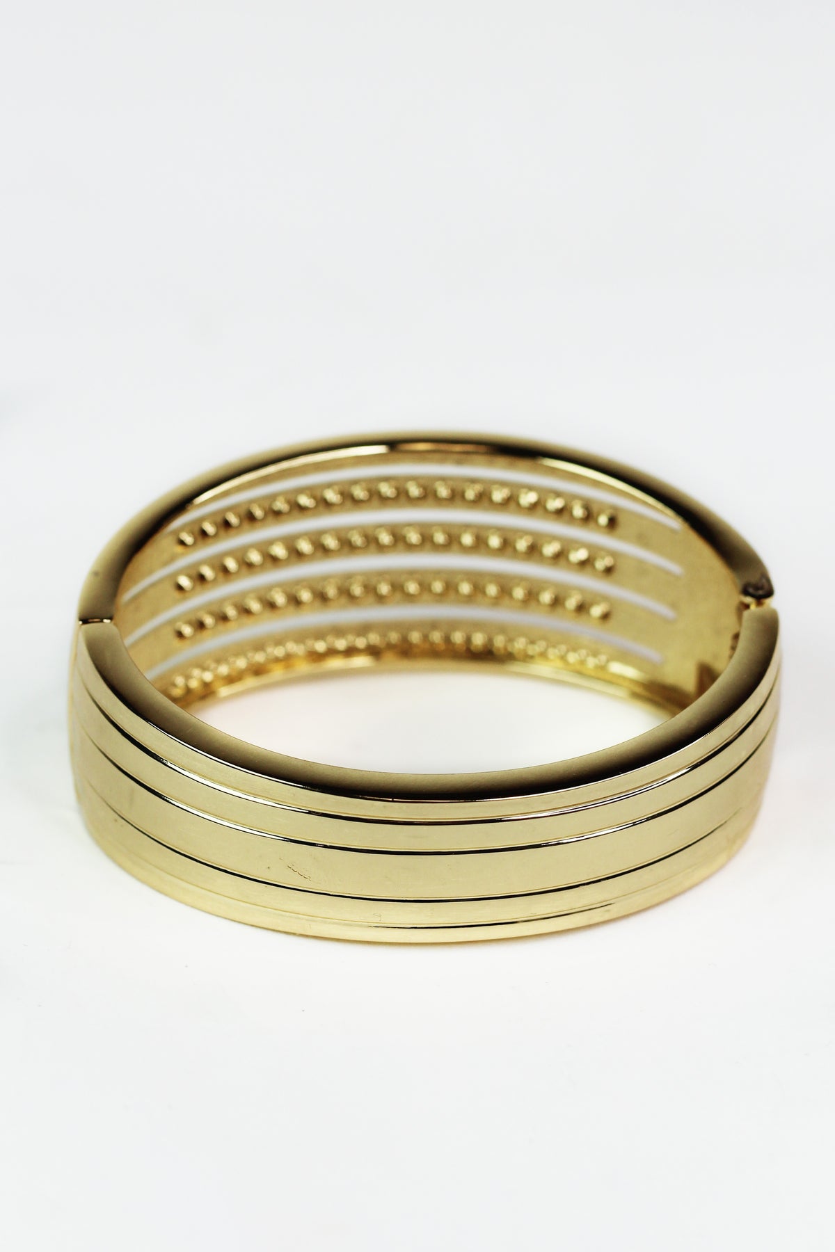 Spaced Five Row Wide Metal Bracelet