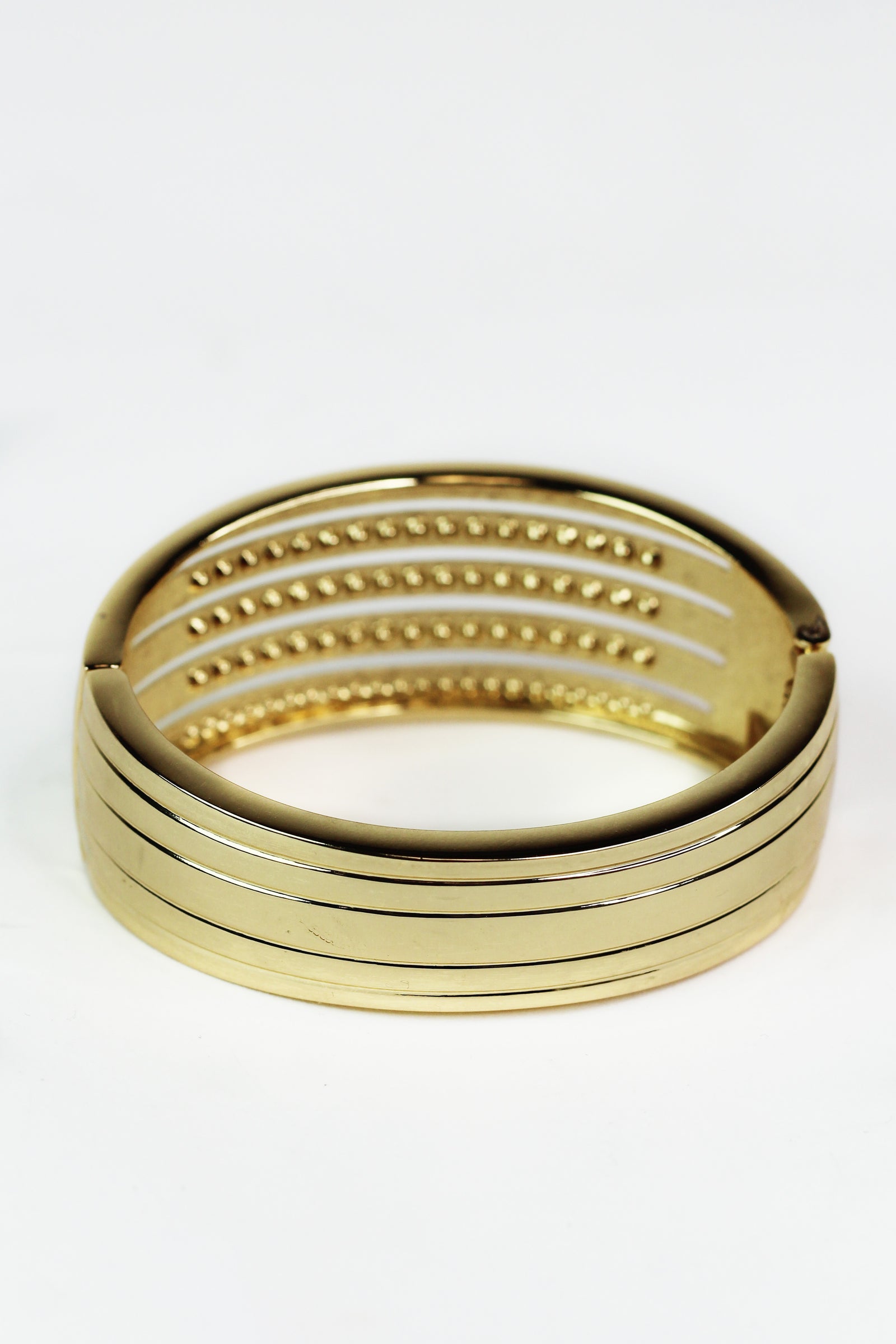 Spaced Five Row Wide Metal Bracelet