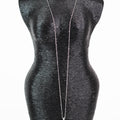 Open Point Design Rhinestone Pendant Long Necklace