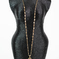 Long Barrel Chain Open Uneven Ovals Necklace