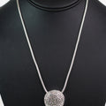 Thick Rhinestone Circle Pendant Necklace